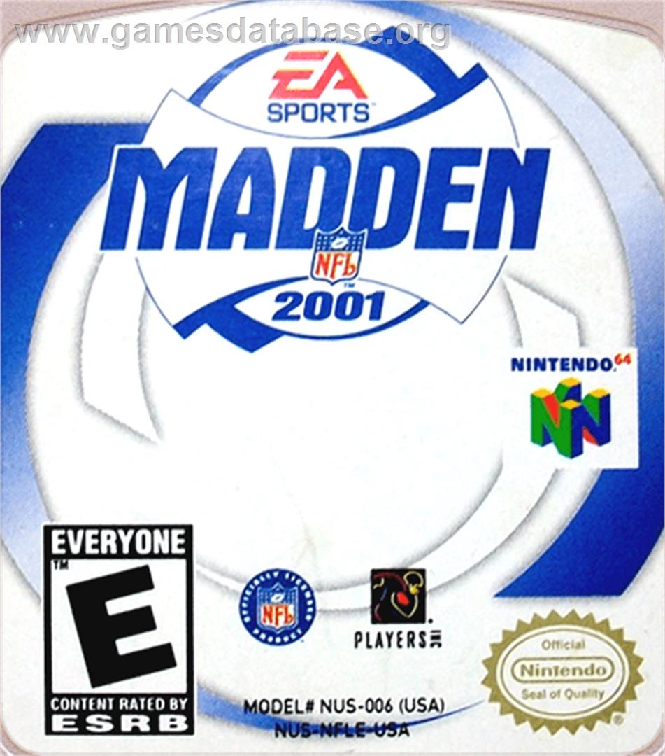 Madden Nfl 2001 - Nintendo N64 - Artwork - Cartridge Top