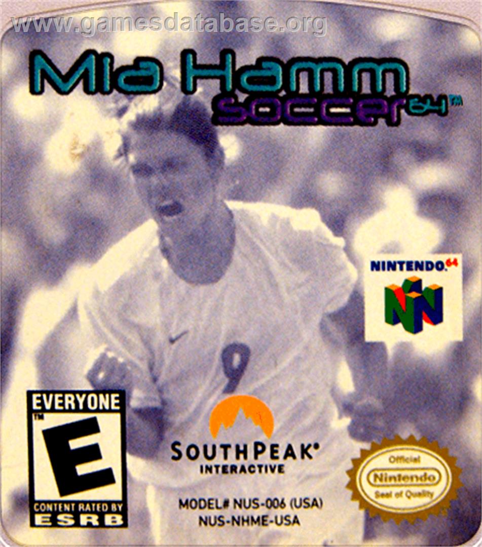 Mia Hamm Soccer 64 - Nintendo N64 - Artwork - Cartridge Top