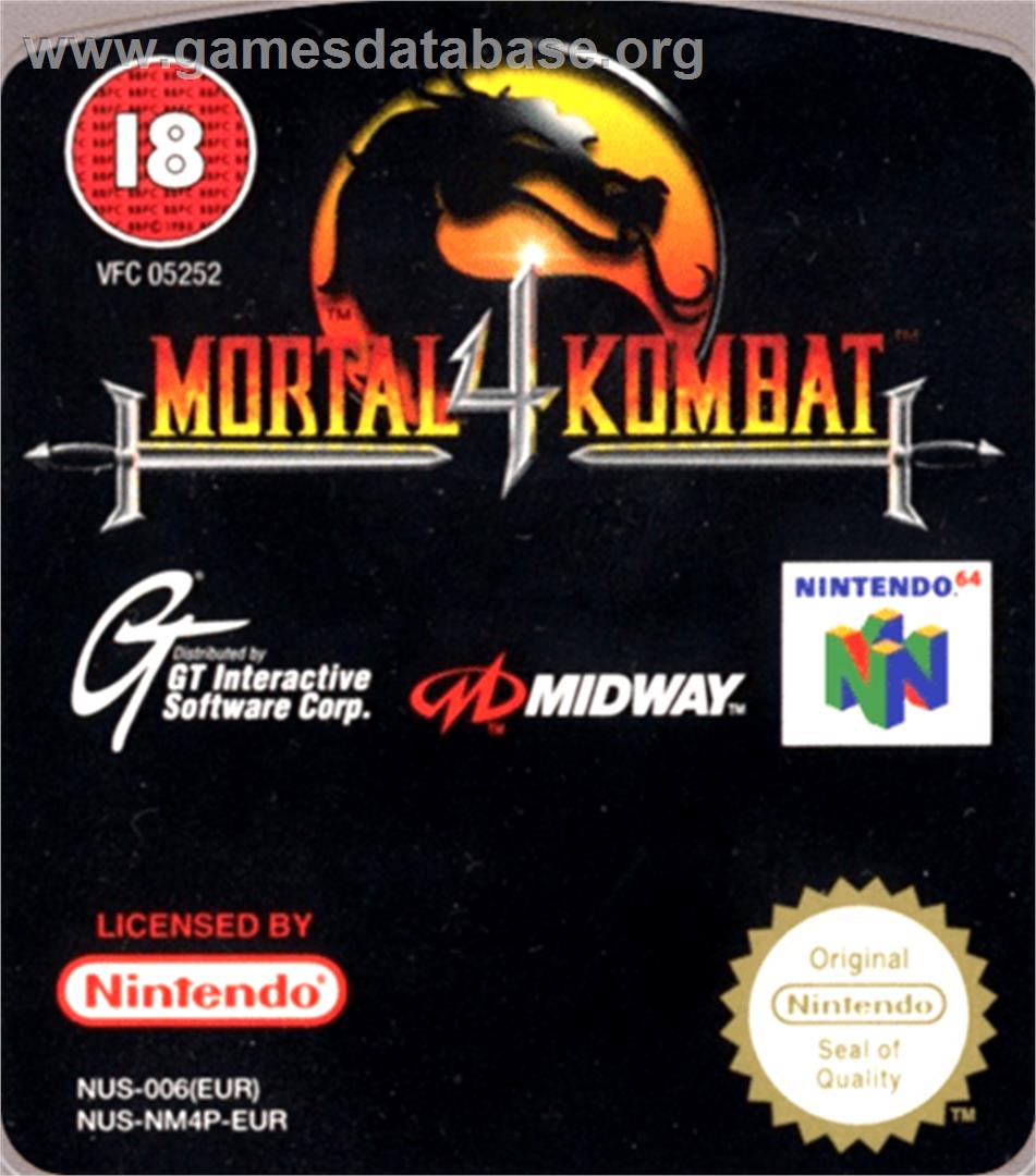 Mortal Kombat 4 - Nintendo N64 - Artwork - Cartridge Top