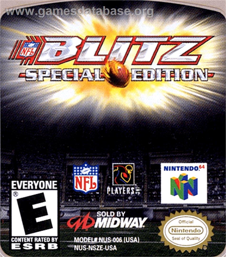 Nfl Blitz - Special Edition - Nintendo N64 - Artwork - Cartridge Top