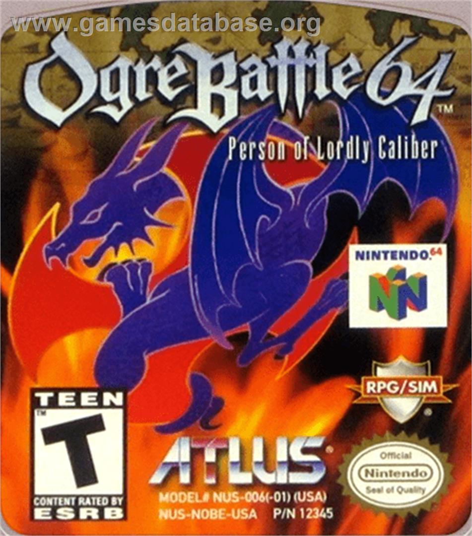 Ogre Battle 64 - Person Of Lordly Caliber - Nintendo N64 - Artwork - Cartridge Top