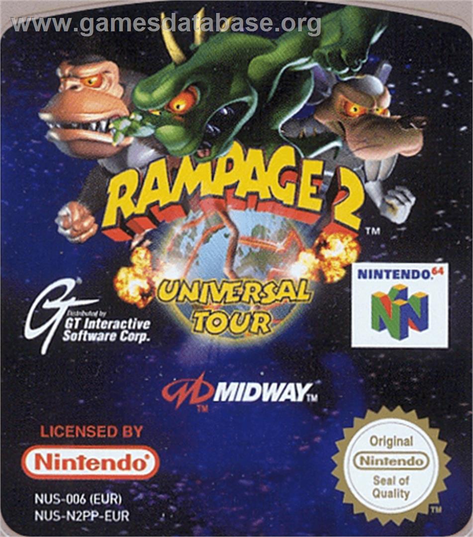 Rampage 2 - Universal Tour - Nintendo N64 - Artwork - Cartridge Top