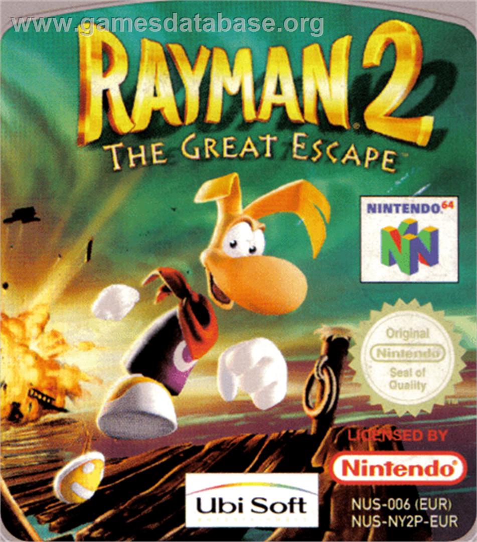 Rayman 2 - The Great Escape - Nintendo N64 - Artwork - Cartridge Top