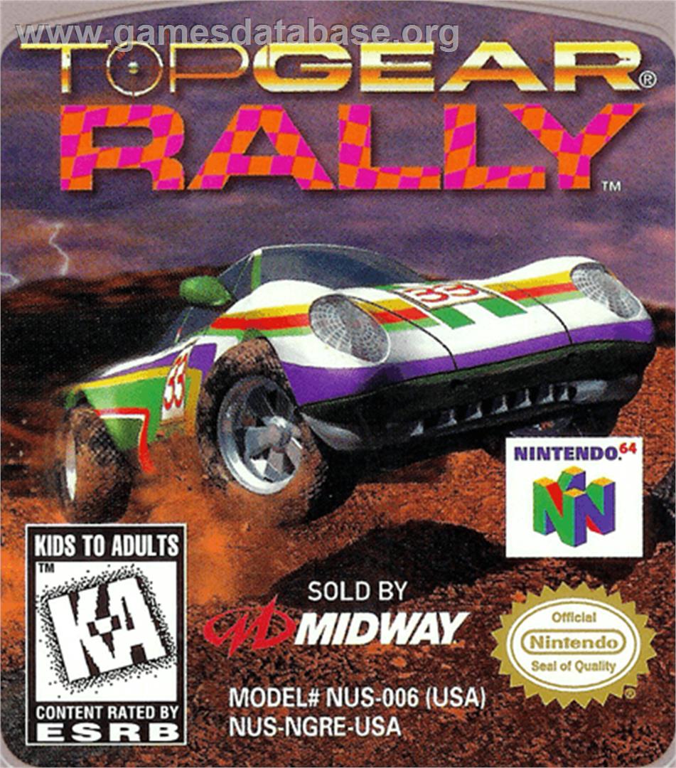 Top Gear Rally - Nintendo N64 - Artwork - Cartridge Top