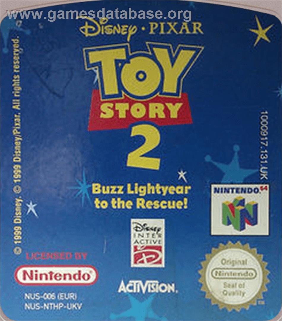 Toy Story 2: Buzz Lightyear to the Rescue - Nintendo N64 - Artwork - Cartridge Top