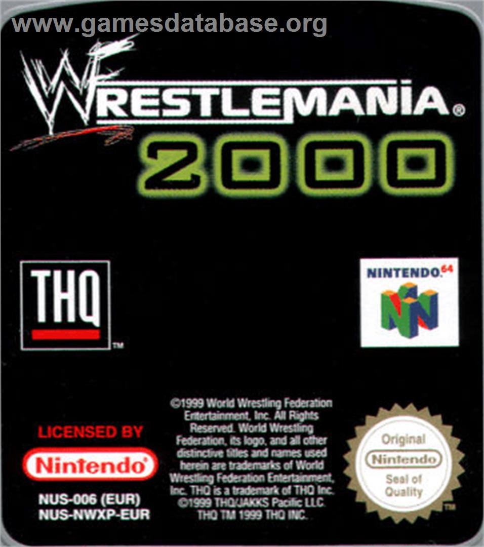 WWF WrestleMania 2000 - Nintendo N64 - Artwork - Cartridge Top