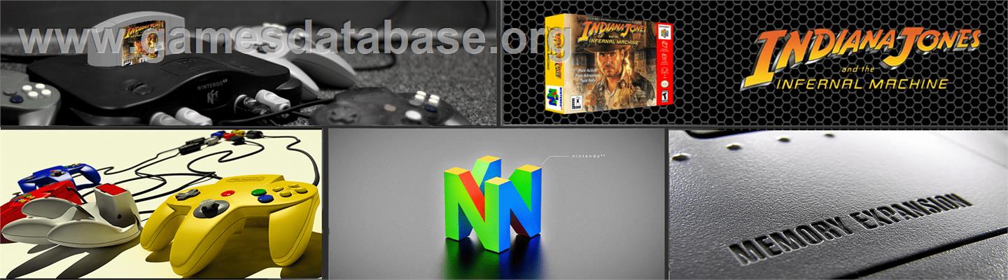 Indiana Jones and the Infernal Machine - Nintendo N64 - Artwork - Marquee