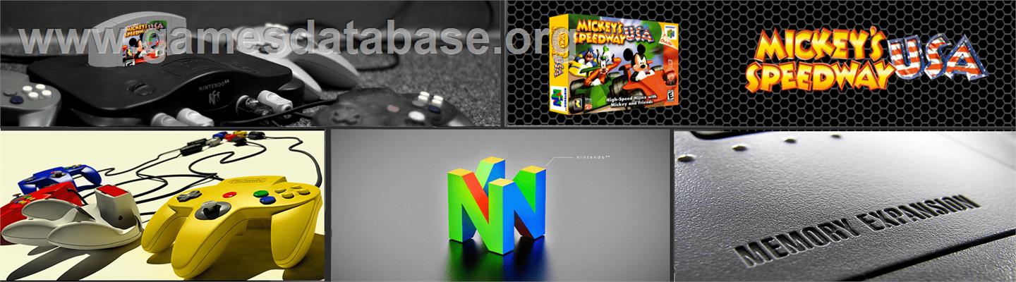 Mickey's Speedway USA - Nintendo N64 - Artwork - Marquee