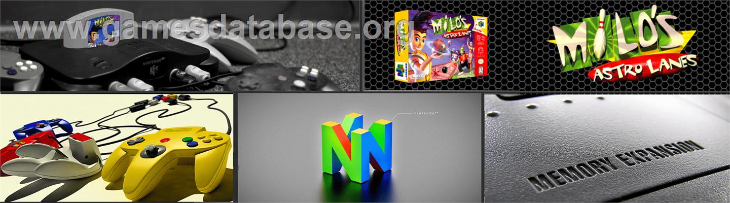 Milo's Astro Lanes - Nintendo N64 - Artwork - Marquee