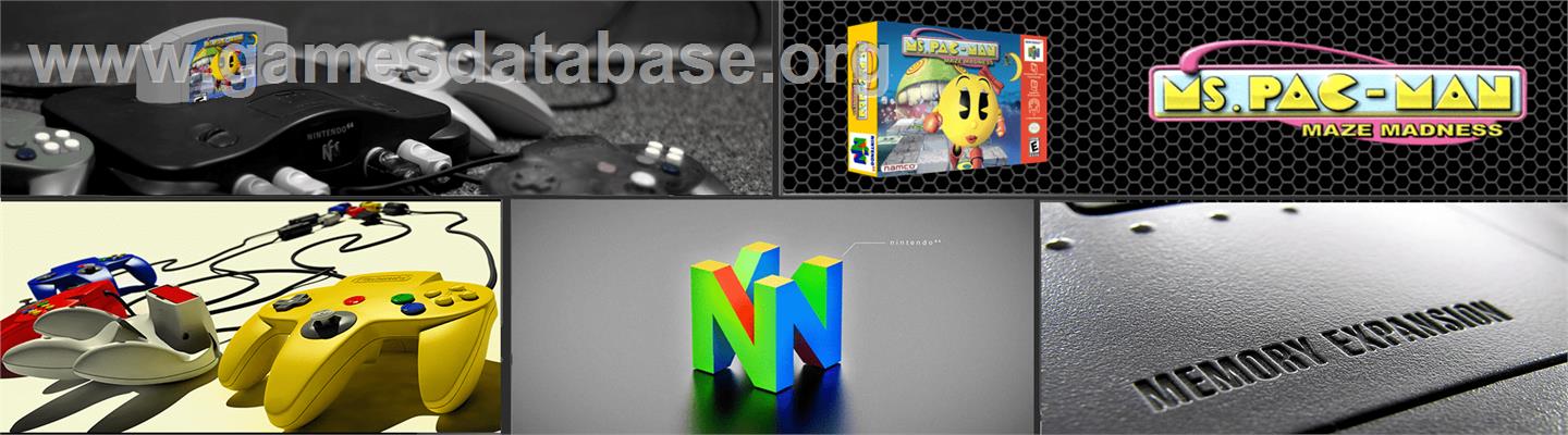 Ms. Pac-Man Maze Madness - Nintendo N64 - Artwork - Marquee