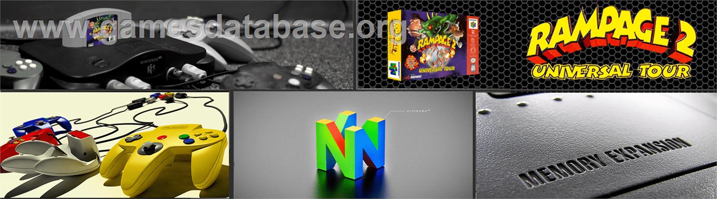 Rampage 2 - Universal Tour - Nintendo N64 - Artwork - Marquee