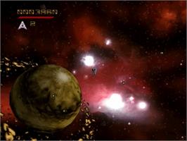 In game image of Asteroids Hyper 64 on the Nintendo N64.