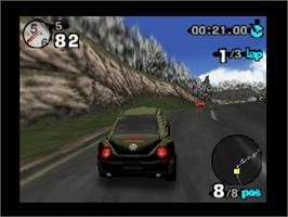 In game image of Beetle Adventure Racing on the Nintendo N64.