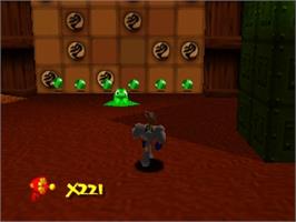 In game image of Earthworm Jim 3d on the Nintendo N64.