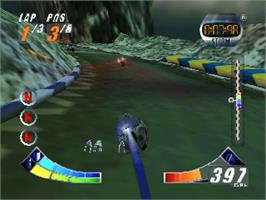 In game image of Extreme-G XG2 on the Nintendo N64.