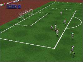 In game image of Fifa Soccer 64 on the Nintendo N64.