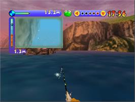 In game image of Itoi Shigesato no Bass Tsuri No. 1 on the Nintendo N64.