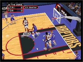 In game image of NBA: In the Zone 2000 on the Nintendo N64.