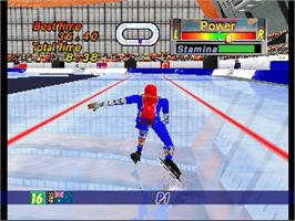 In game image of Nagano Winter Olympics '98 on the Nintendo N64.