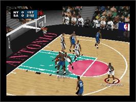 In game image of Nba Live 2000 on the Nintendo N64.