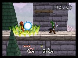 In game image of Nintendo All-Star! Dairantou Smash Brothers on the Nintendo N64.