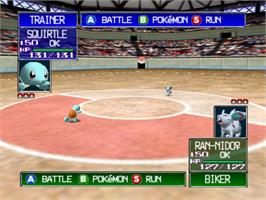 In game image of Pokemon Stadium on the Nintendo N64.