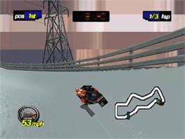 In game image of Polaris SnoCross on the Nintendo N64.