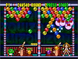 In game image of Puzzle Bobble 64 on the Nintendo N64.