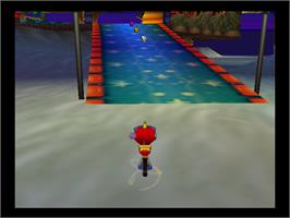 In game image of Rocket: Robot on Wheels on the Nintendo N64.
