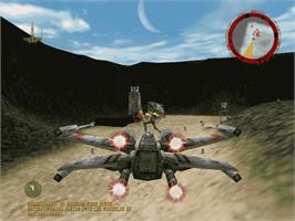 In game image of Star Wars - Rogue Squadron on the Nintendo N64.