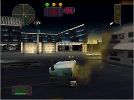 In game image of Vigilante 8 on the Nintendo N64.