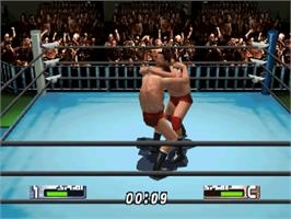 In game image of Virtual Pro-Wrestling 2 - Odo Keisho on the Nintendo N64.