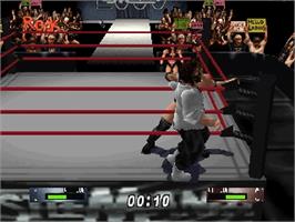 In game image of WWF WrestleMania 2000 on the Nintendo N64.