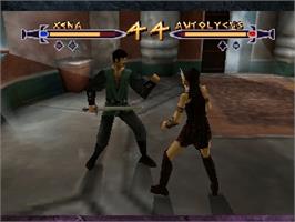 In game image of Xena - Warrior Princess on the Nintendo N64.