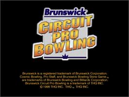 Title screen of Brunswick Circuit Pro Bowling on the Nintendo N64.