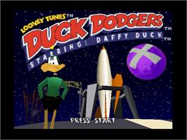 Title screen of Daffy Duck Starring as Duck Dodgers on the Nintendo N64.