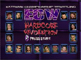 Title screen of Ecw Hardcore Revolution on the Nintendo N64.