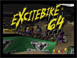 Title screen of Excitebike 64 on the Nintendo N64.