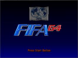 Title screen of Fifa Soccer 64 on the Nintendo N64.