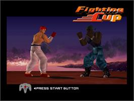 Title screen of Fighting Cup on the Nintendo N64.
