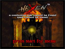 Title screen of Hexen on the Nintendo N64.