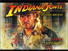 Title screen of Indiana Jones And The Infernal Machine on the Nintendo N64.