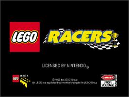 Title screen of Lego Racers on the Nintendo N64.