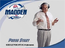 Title screen of Madden Nfl 2001 on the Nintendo N64.
