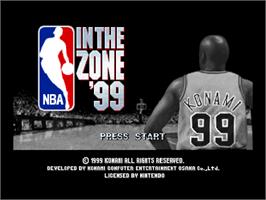 Title screen of NBA Pro 99 on the Nintendo N64.
