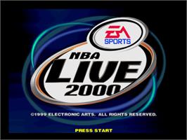 Title screen of Nba Live 2000 on the Nintendo N64.