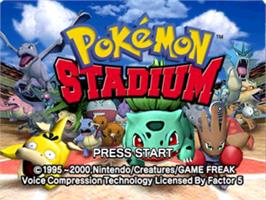 Title screen of Pokémon Stadium on the Nintendo N64.