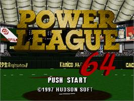 Title screen of Power League 64 on the Nintendo N64.