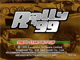 Title screen of Rally '99 on the Nintendo N64.