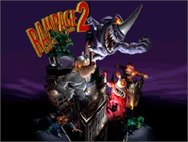 Title screen of Rampage 2 - Universal Tour on the Nintendo N64.